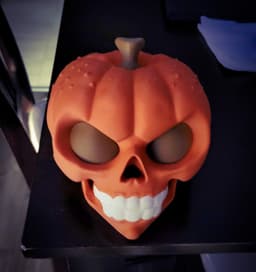 Pumpkin Skull with Ground Spike STL and 3MF File 3d model