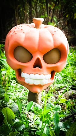 Pumpkin Skull with Ground Spike STL and 3MF File 3d model