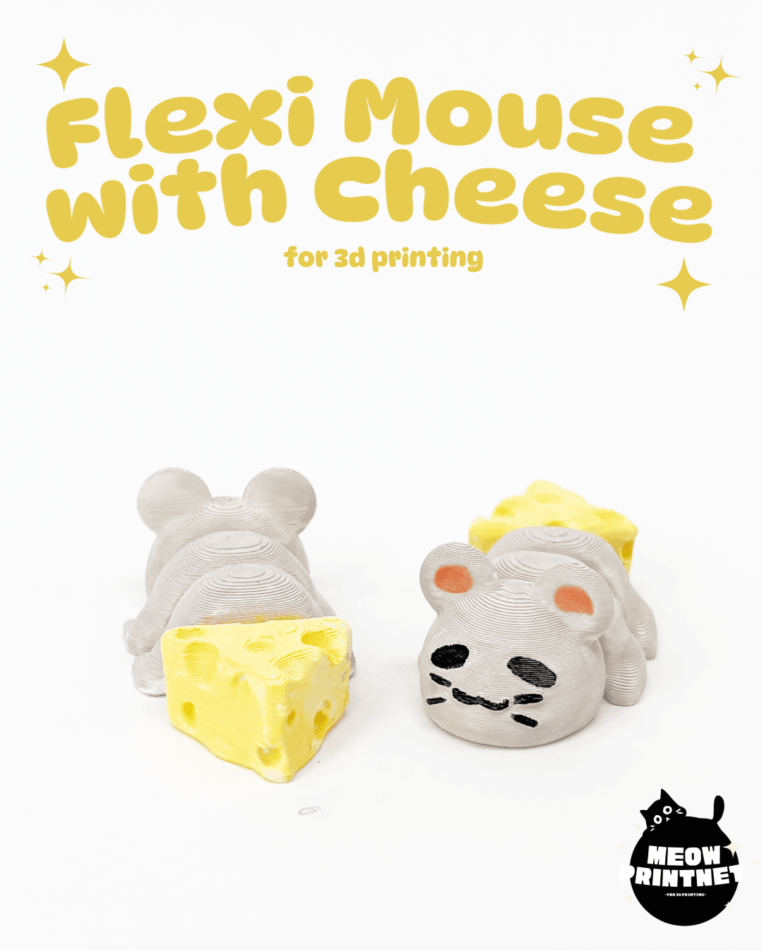 Flexible mouse tail with cheese 3d model
