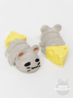 Flexible mouse tail with cheese 3d model