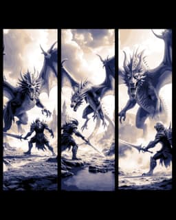 The Epic Dragon Battle vs Man - Set of bookmarks 3d model