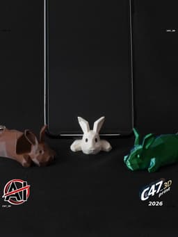 Low-Poly Bunny Phone Holder 3d model