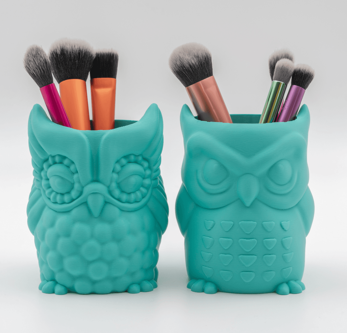 Grumpy Owl Planter and Owl Pencil Pot 3d model