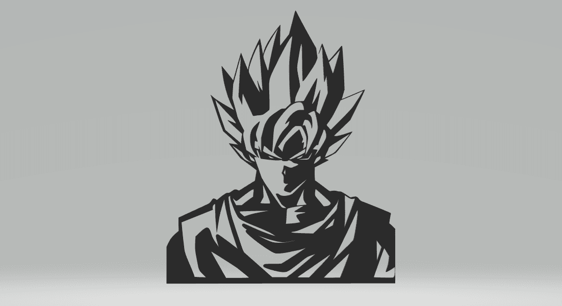 Goku 2D .stl 3d model