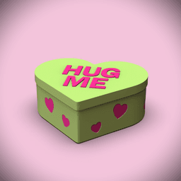 Hug Me -Candy Heart Gift Box (+Bambu 3mf) 3d model