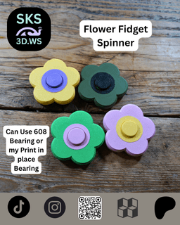 Flower Fidget Spinner free Model 3d model