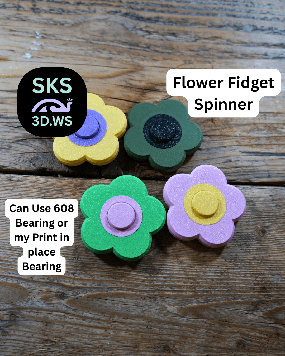 Flower Fidget Spinner free Model 3d model