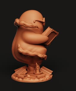 Ghost Scholar Statue | Bookworm Ghost Figurine | Spooky Reader Decor 3d model