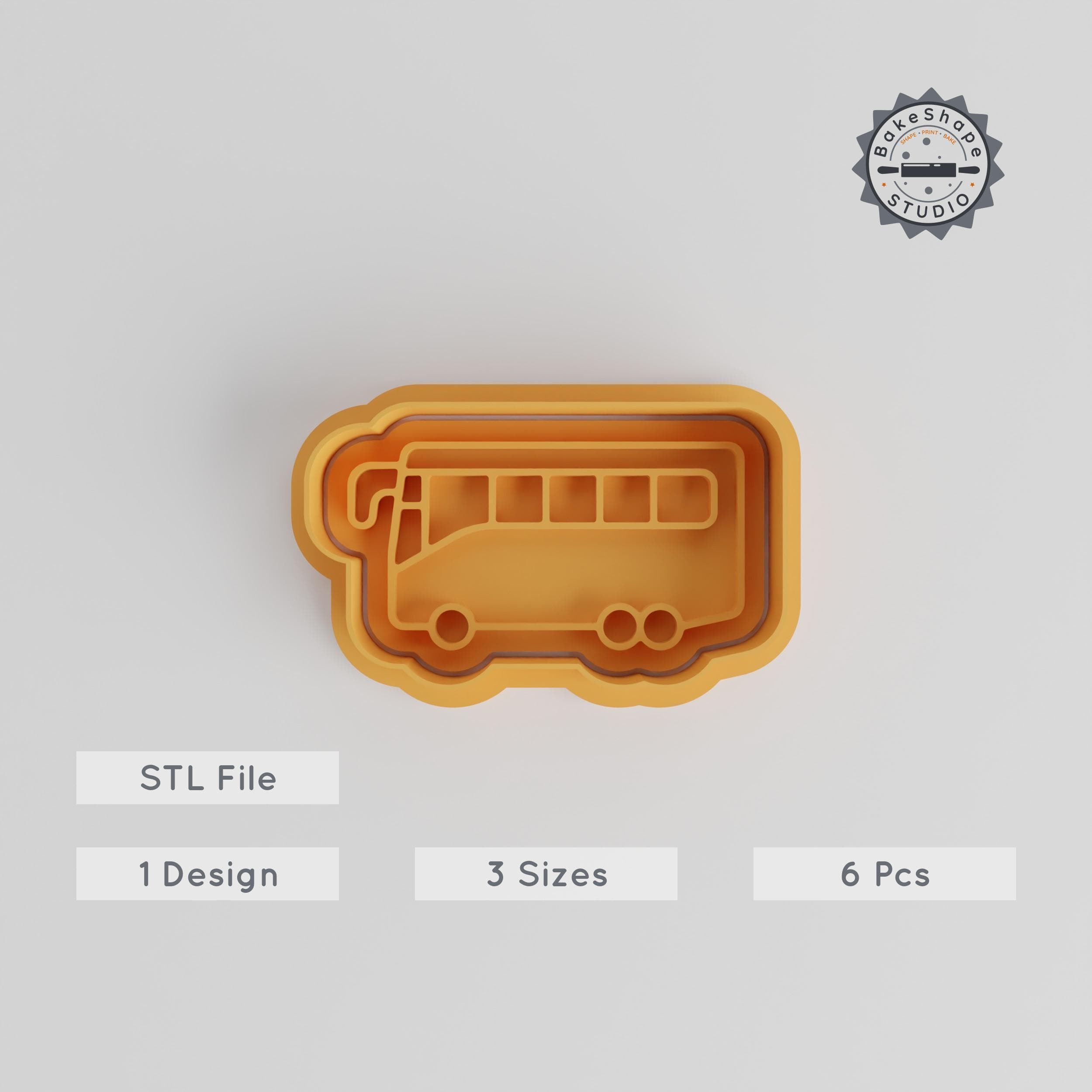 Coach Shape Cutter & Stamp, Cookie & Fondant Set, 6-Piece, Small Medium Large, Transport Design PRODUCT_3207 3d model