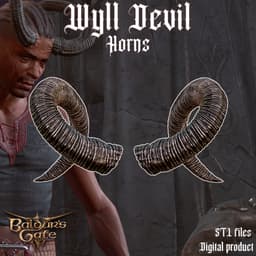 FANTASY WYLL COSPLAY HORNS BALDURS GATE 3 3d model
