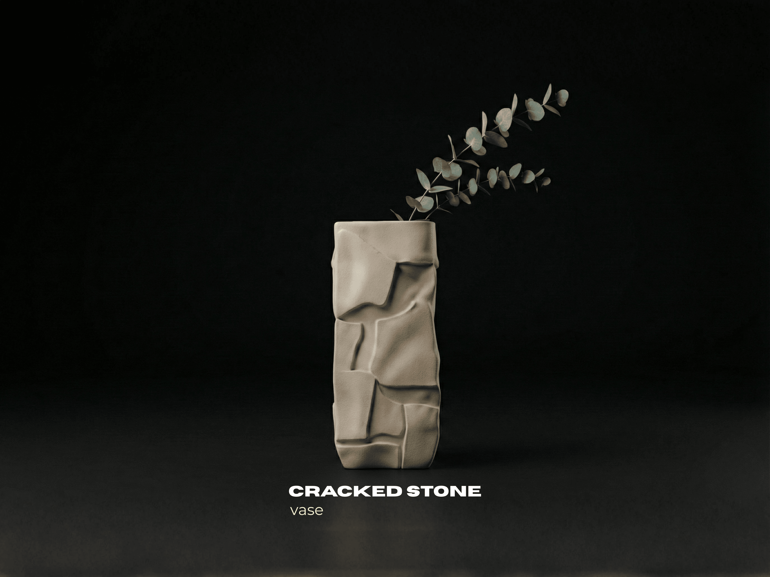 Cracked Stone Vase 3d model