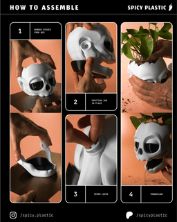 Skull planter 3d model