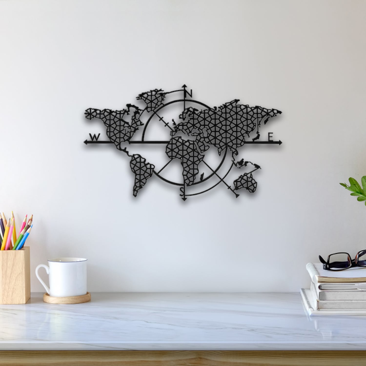 World Map Wall Art 3d model