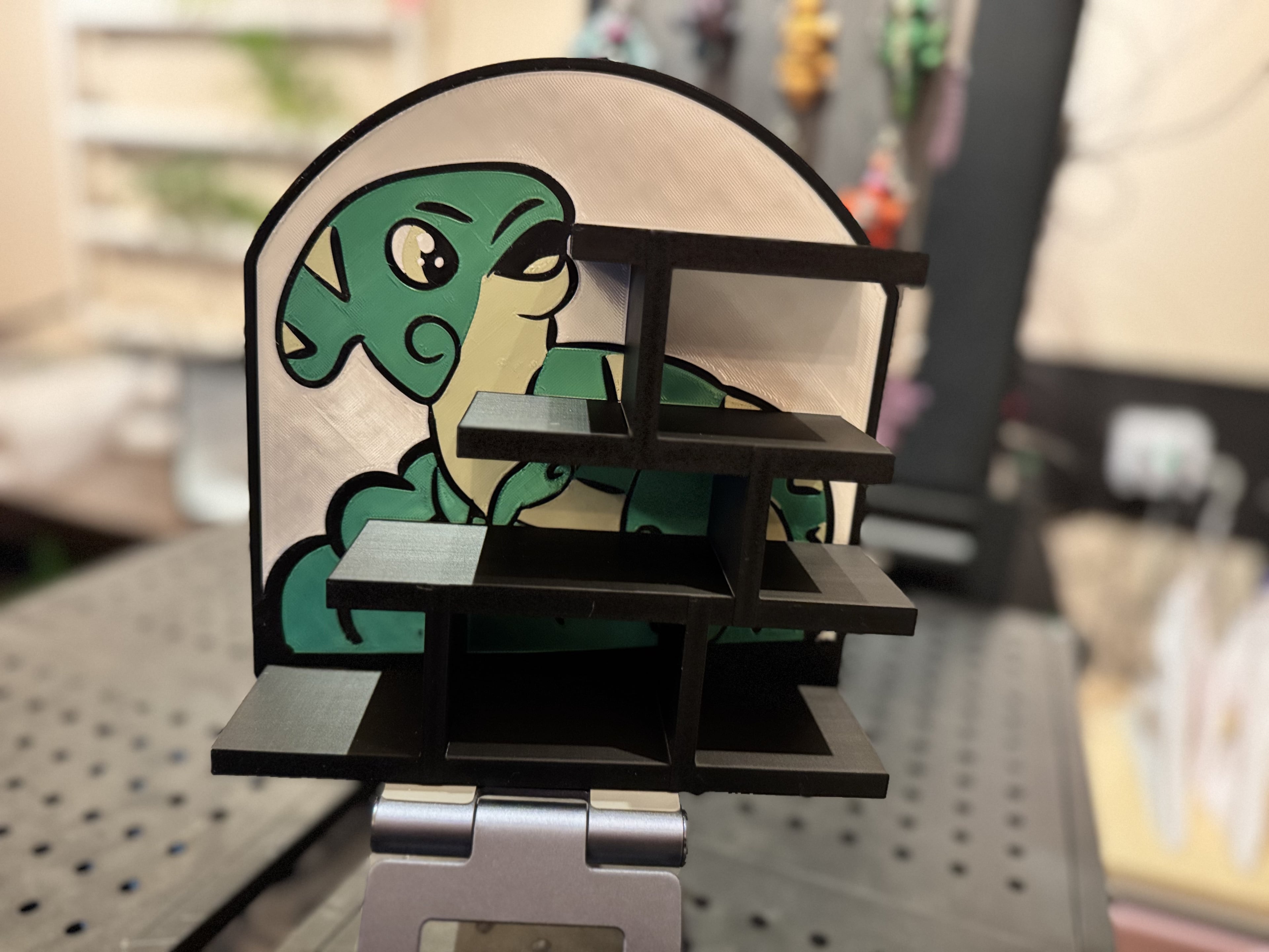 1 color Parasaur mini fig shelf.3mf 3d model
