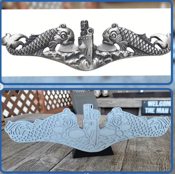 Submarine Warefare Insignia Desk Decor 3d model