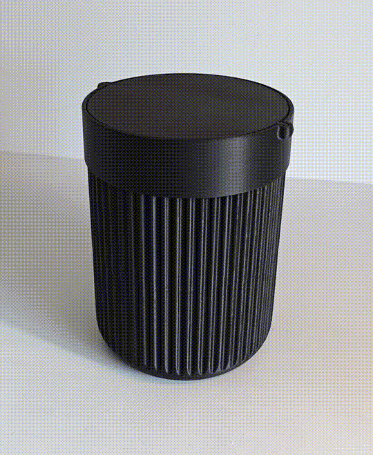 Trash can with swing lid 3d model