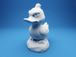 Grumpy Duck on a Rock 3d model