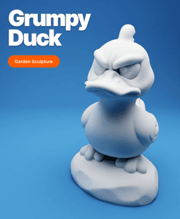 Grumpy Duck on a Rock 3d model