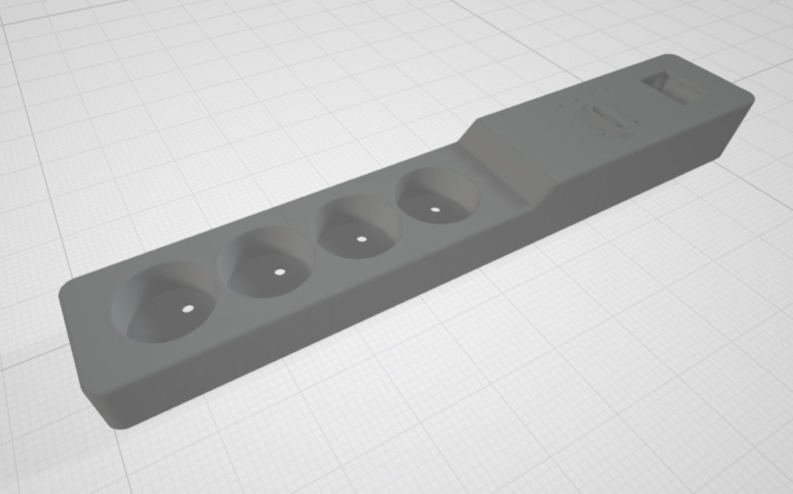 Regleta alargador de 4 enchufes 3d model