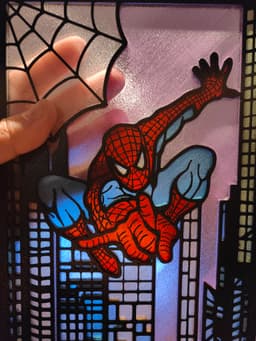 Spiderman Stained Glass Light Box 3d model