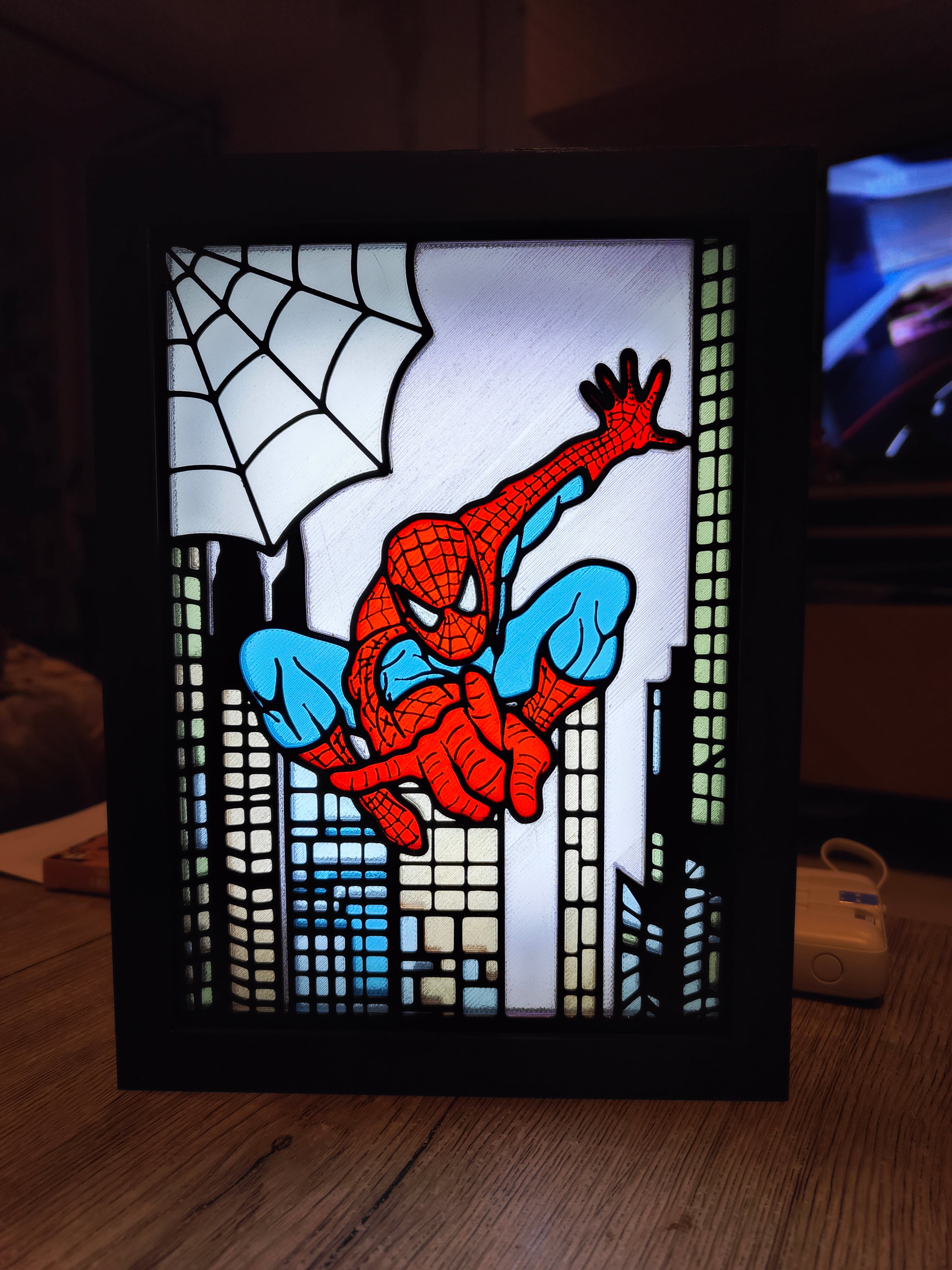 Spiderman Stained Glass Light Box 3d model