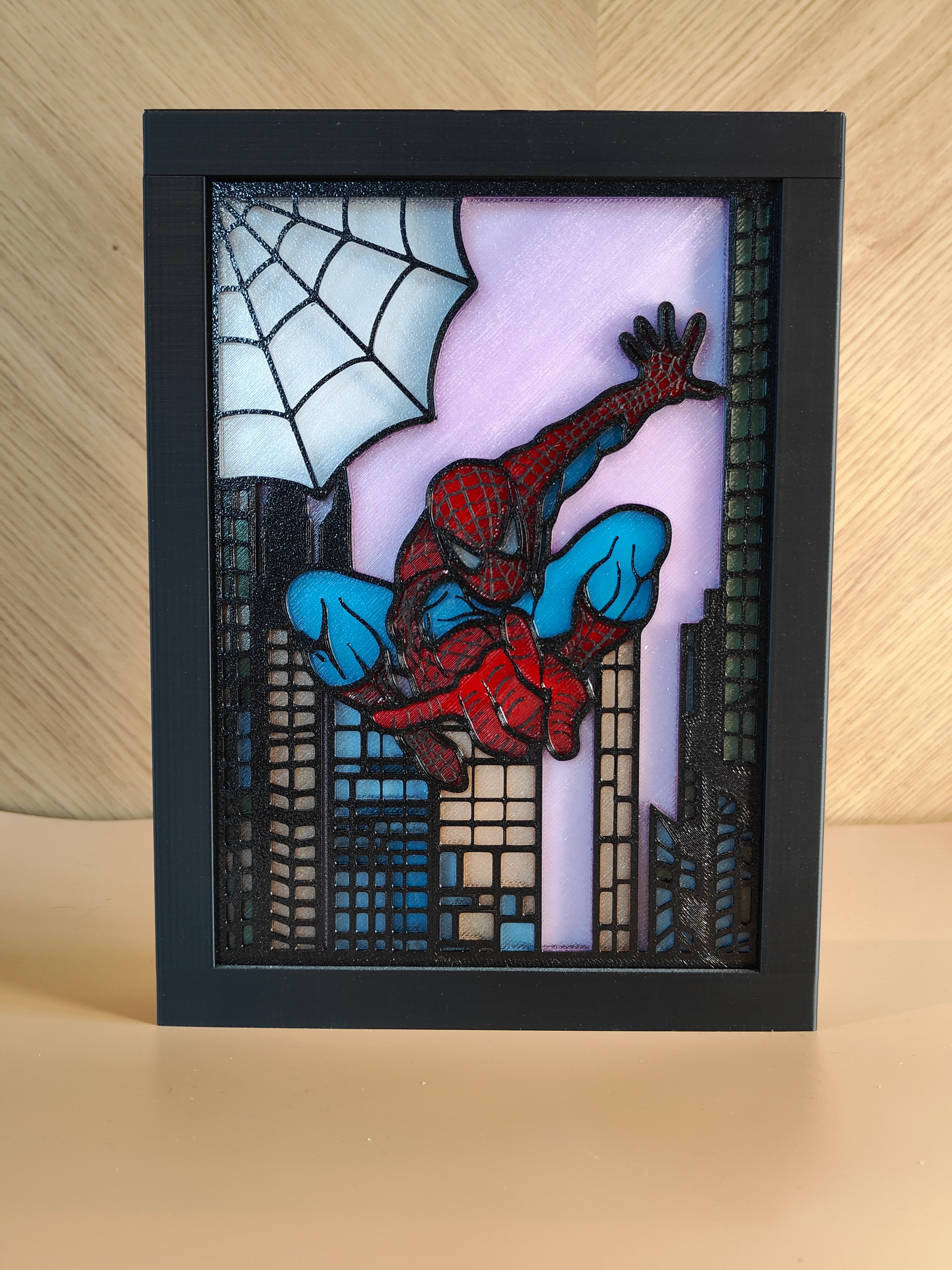 Spiderman Stained Glass Light Box 3d model