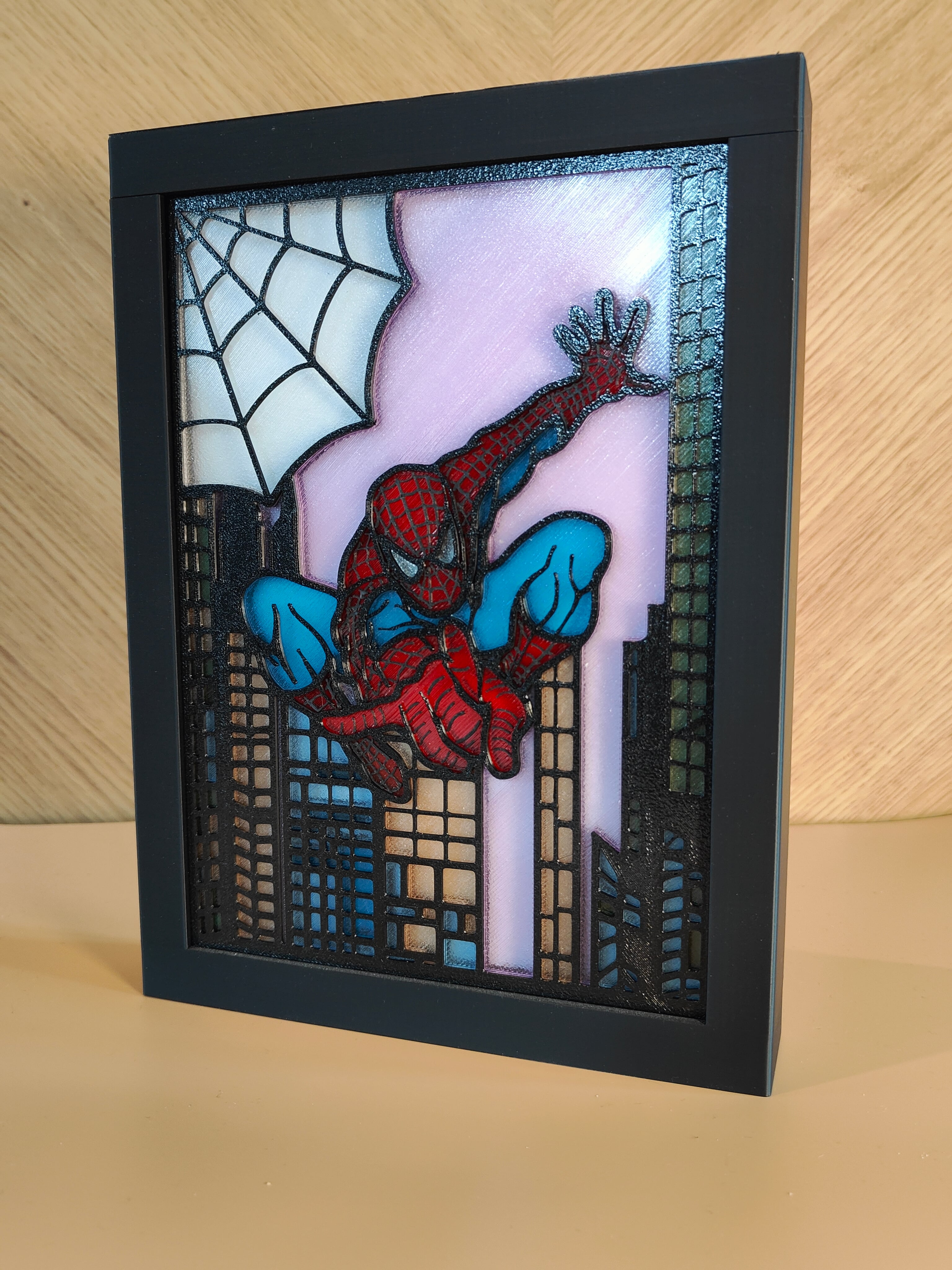 Spiderman Stained Glass Light Box 3d model