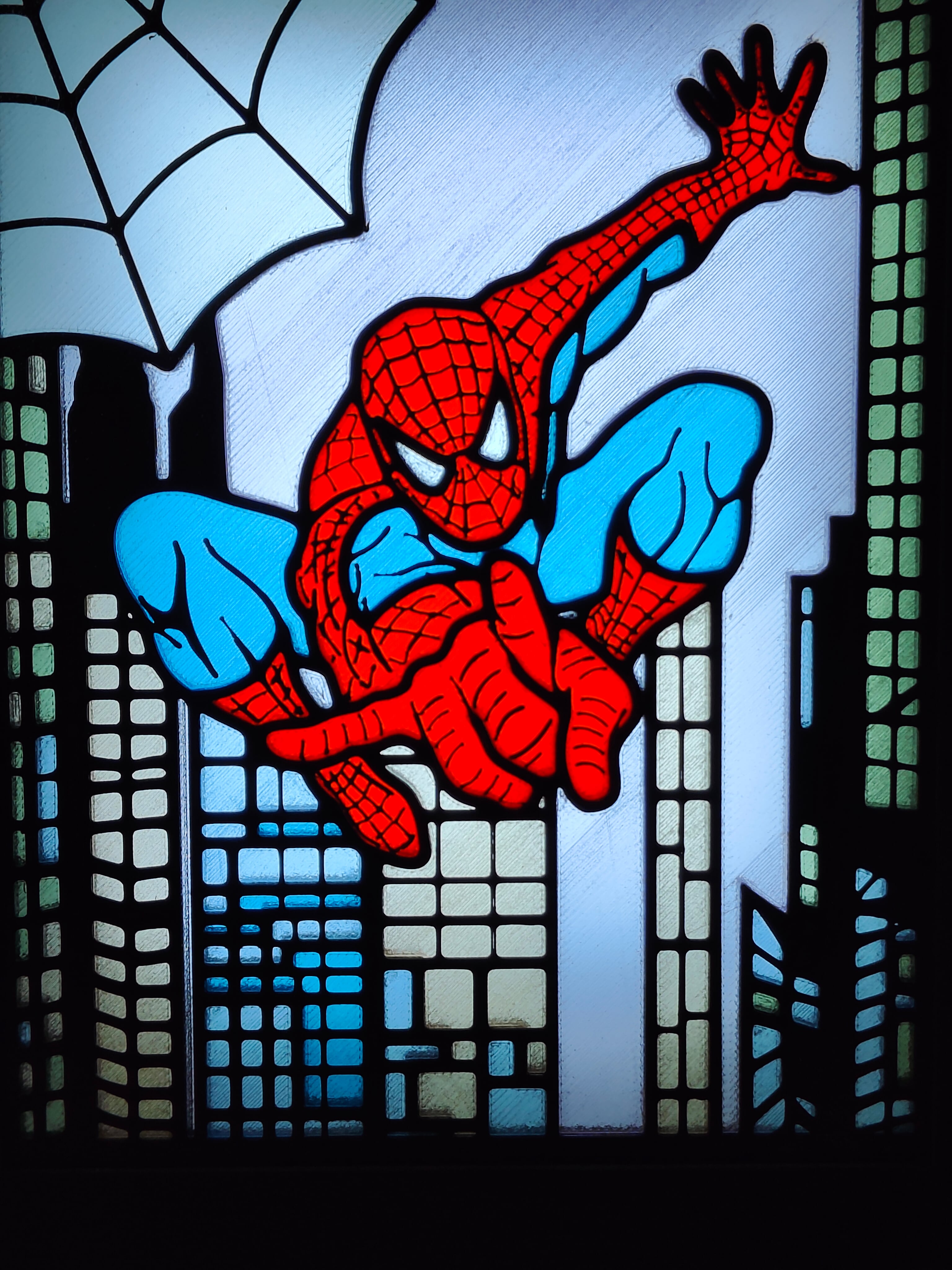 Spiderman Stained Glass Light Box 3d model