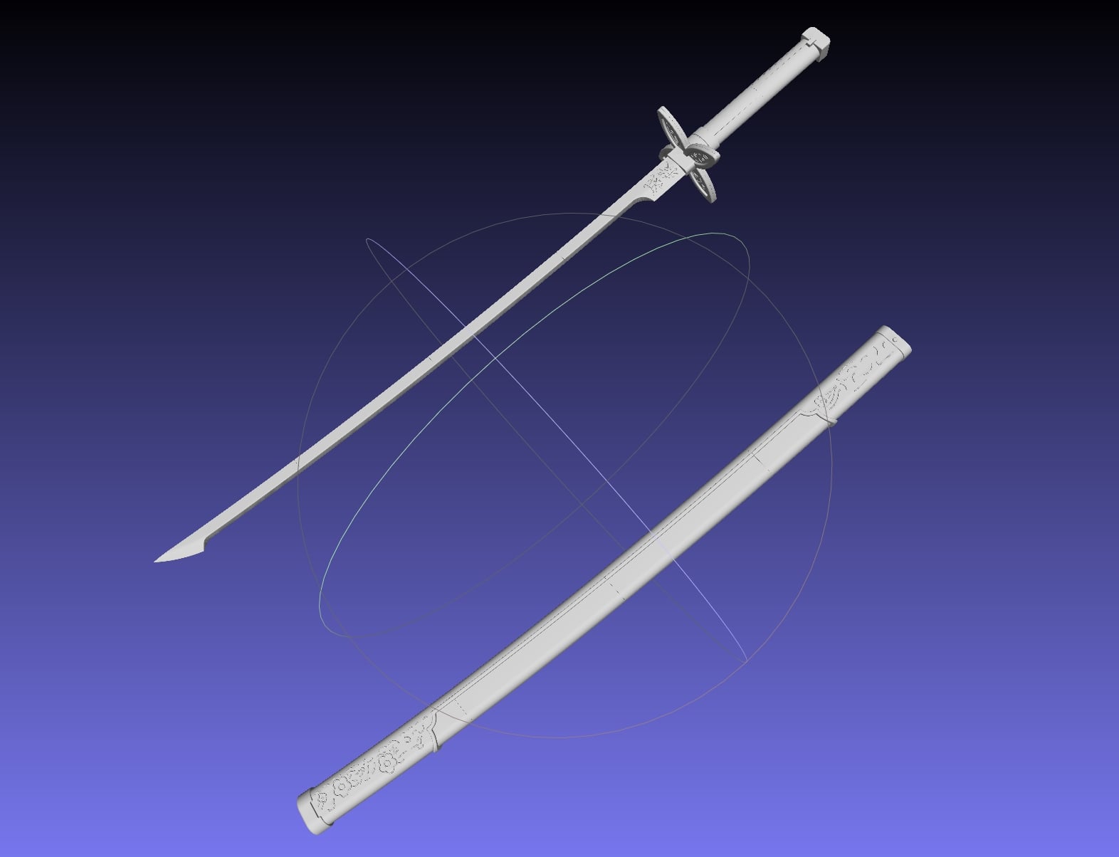 Demon Slayer Shinobu Katana And Scabbard Printable Assembly 3d model