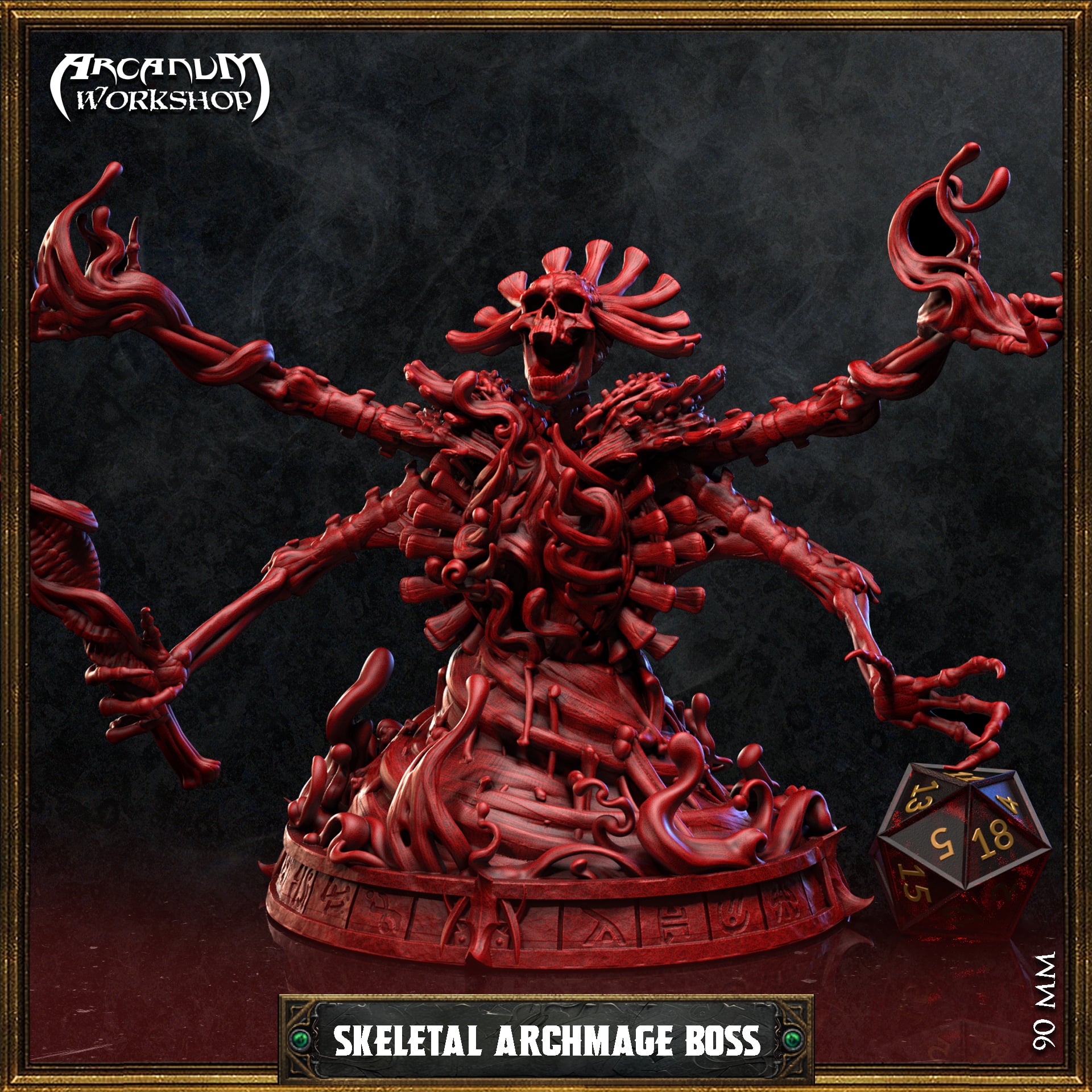Skeletal archmage boss (90mm) 3d model