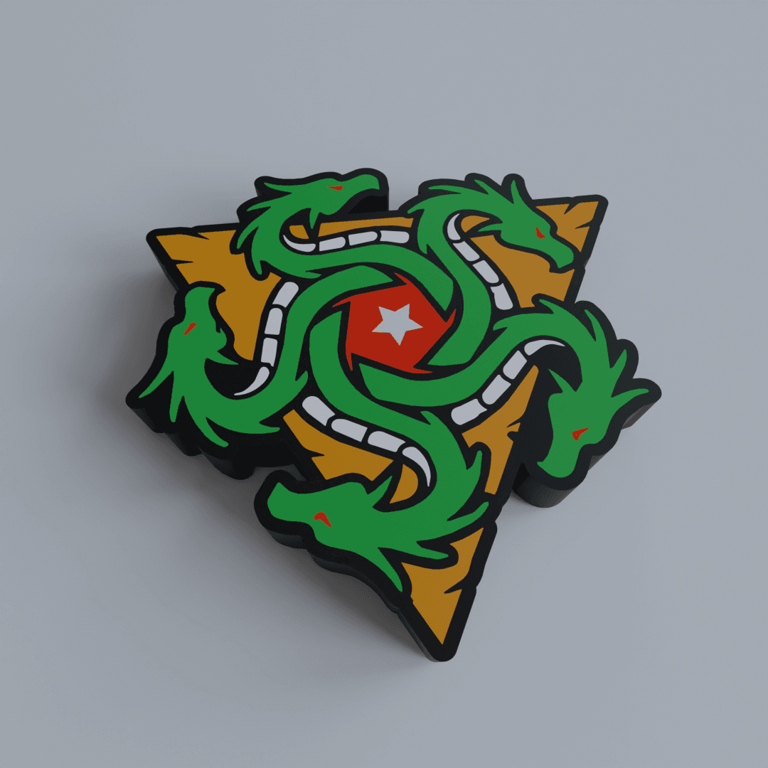 Hydra Dragon Wall Art - Multicolored print 3d model