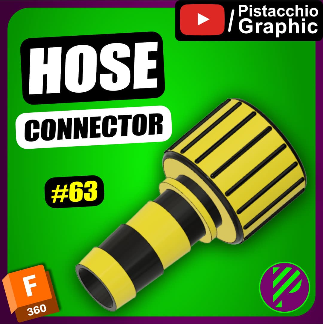 #63 Hose Connector | Fusion 360 | Pistacchio Graphic 3d model