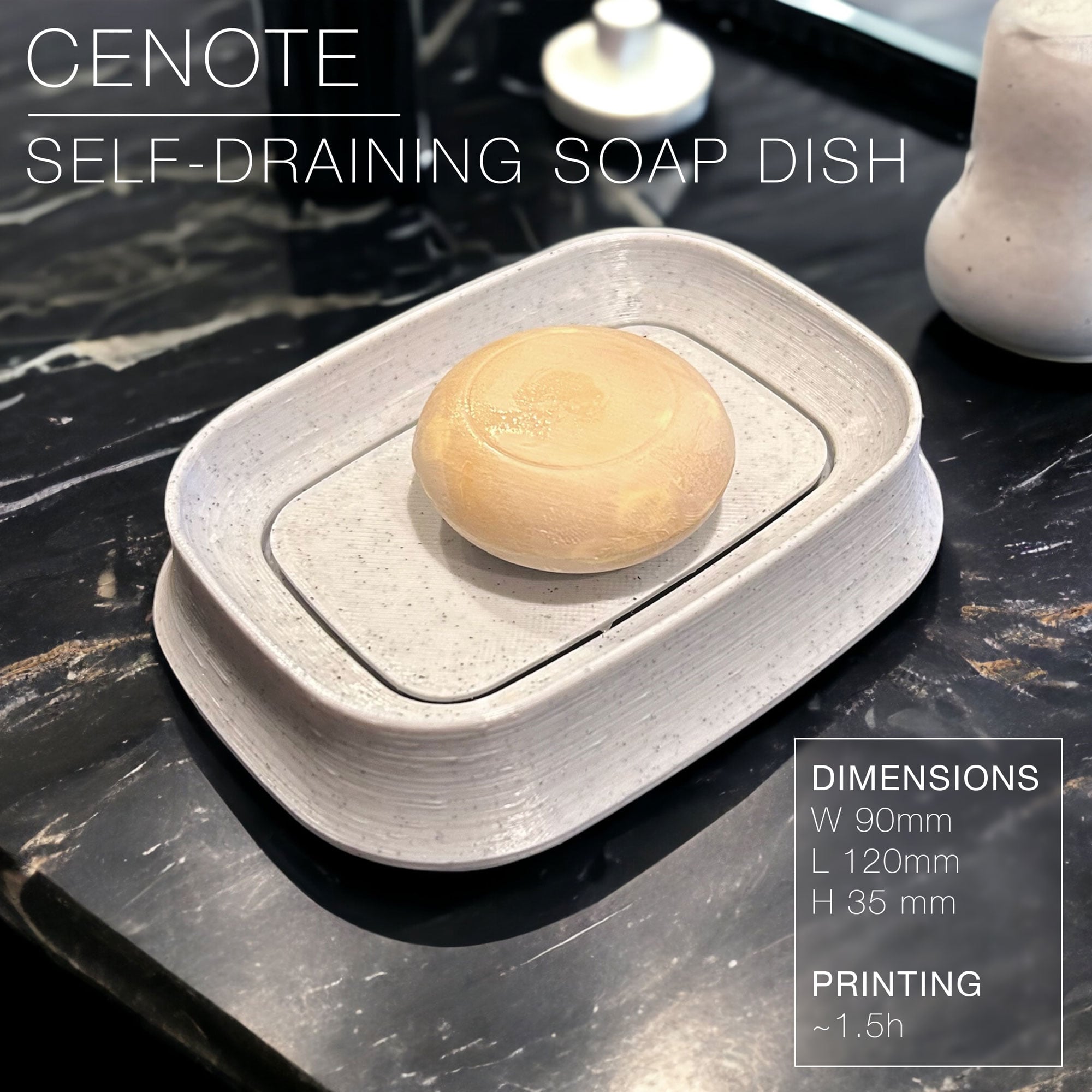 CENOTE | Self-Draining Soap Dish 3d model