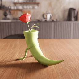 Whimsical Anthropomorphic Drinking Horn Vase 3d model