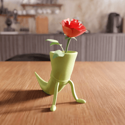 Whimsical Anthropomorphic Drinking Horn Vase 3d model