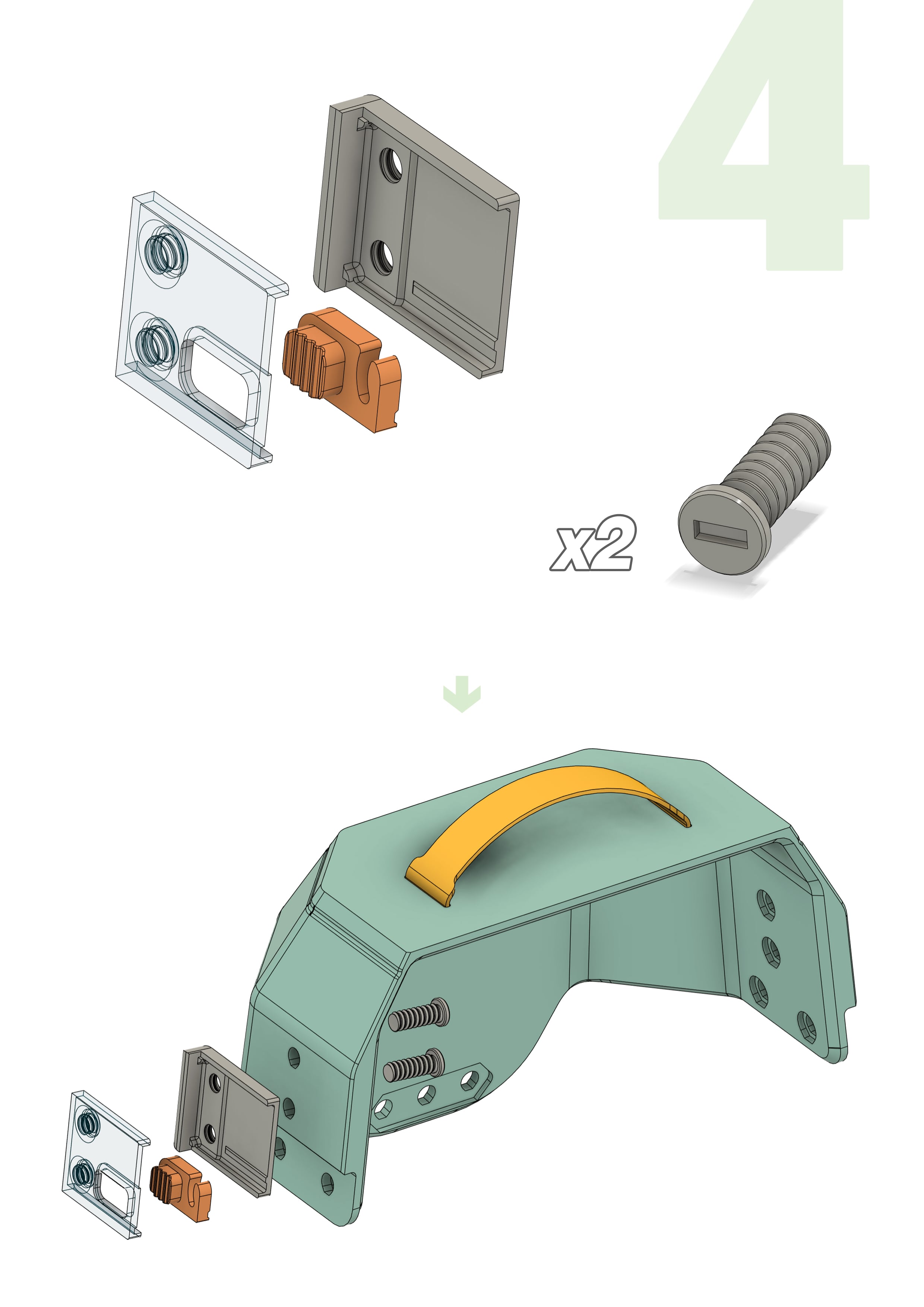 Multi-Material Printable Backpack 3d model