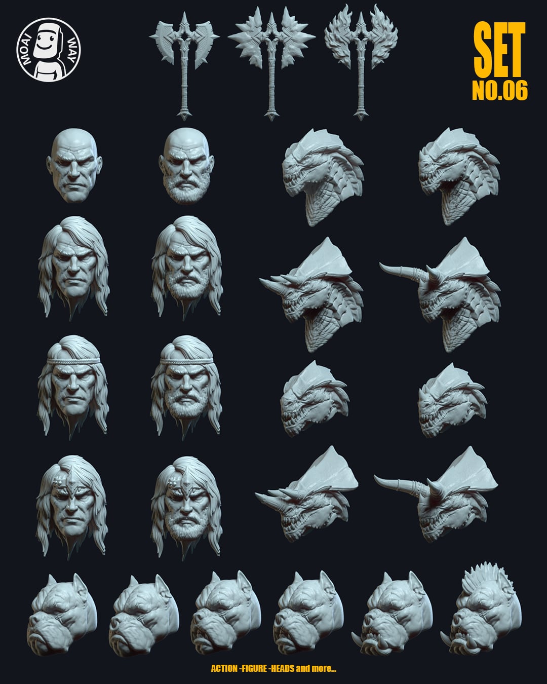 Head Pack SET.06 3d model