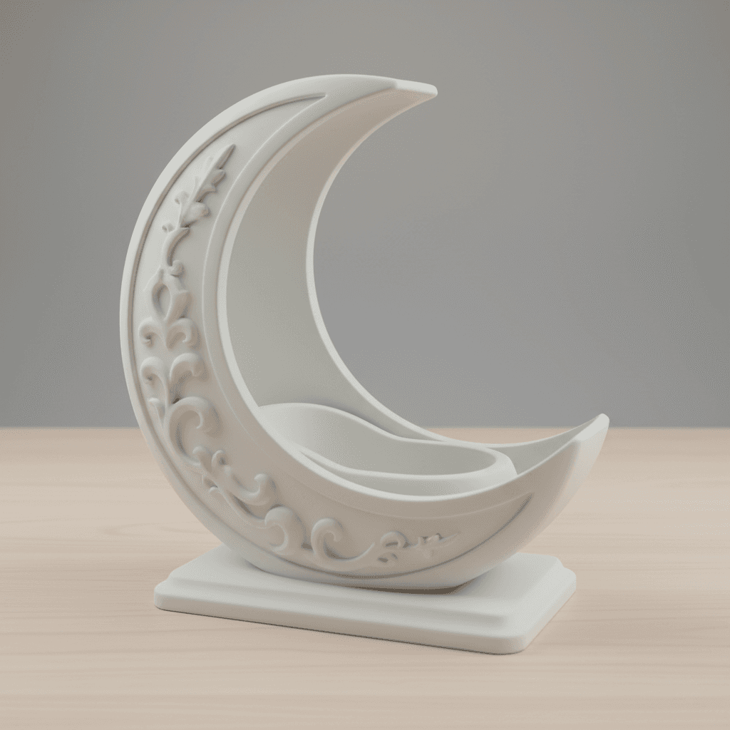 Moon Storage Organizer Basket Printable STL File 3d model