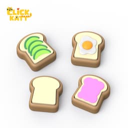 Bread - Clicker Fidget Toy Keychain 3d model