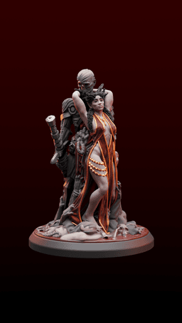 Necromancer and Knight 3d model