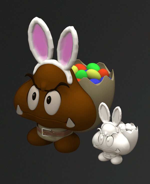 Easter Bunny Goomba 3d model