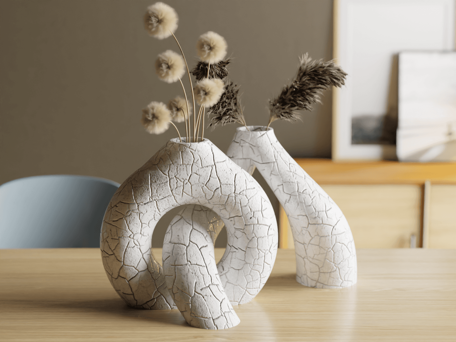 Interlocking Toroidal Vases: Cracked version 3d model