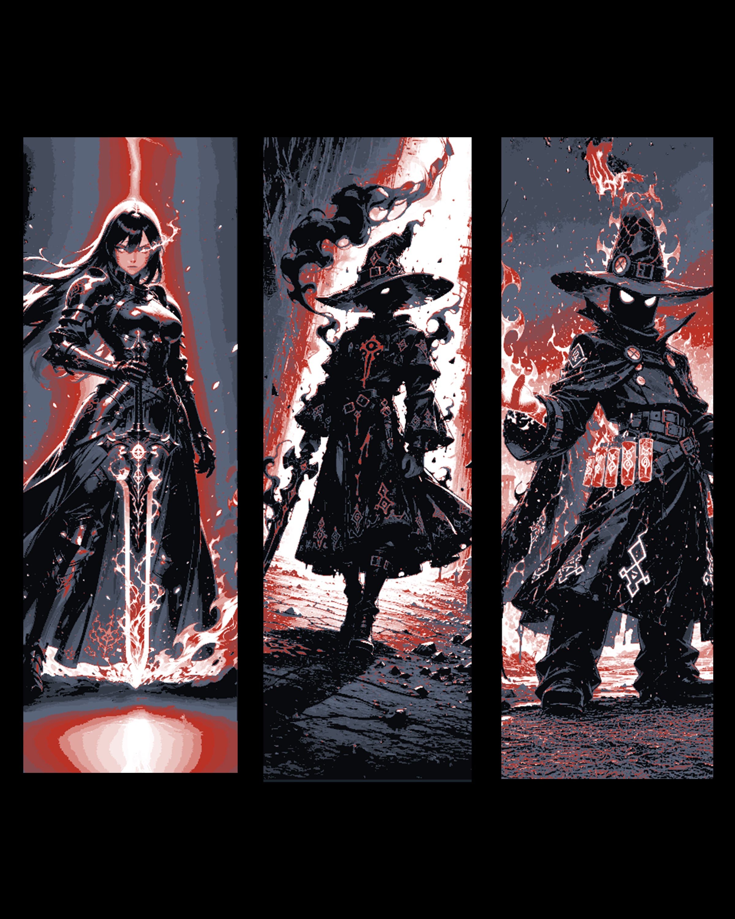 fantasy beings of smoke and flame - Set of bookmarks 3d model