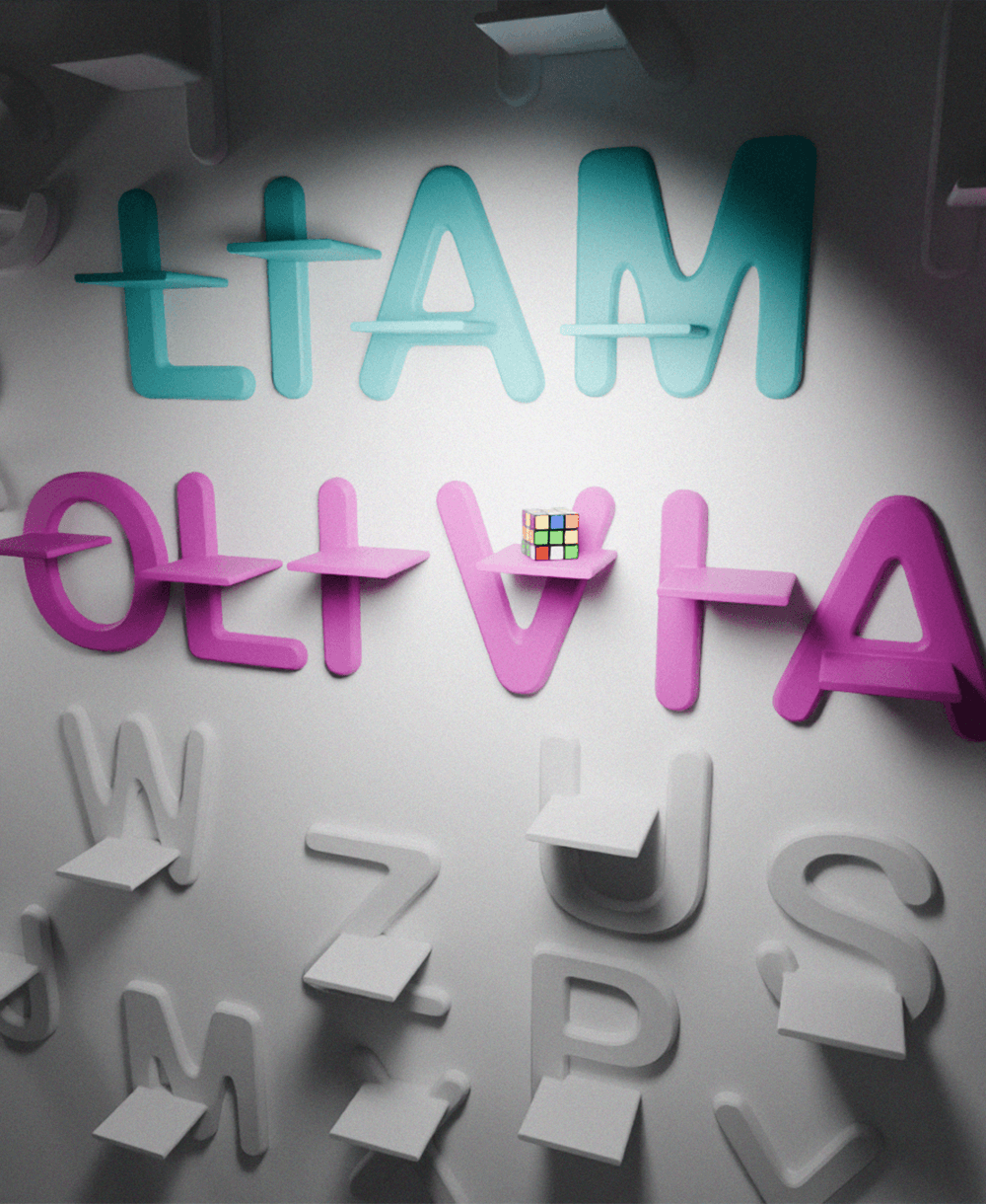Alphabet Wall Shelf A–Z 3d model