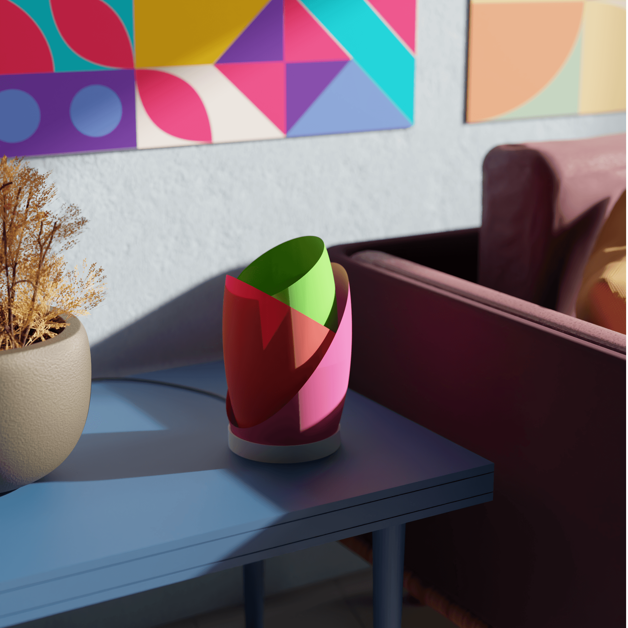 Multicolor Table Lamp 3d model