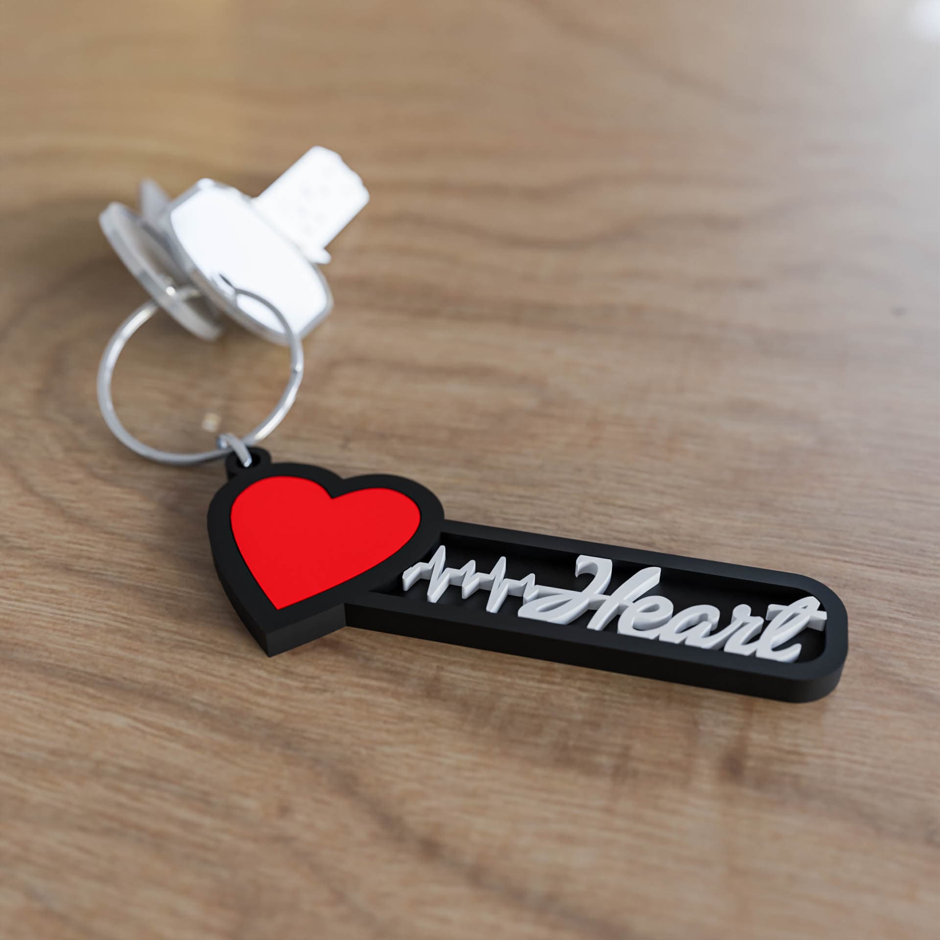 Heartbeat keychain 3d model