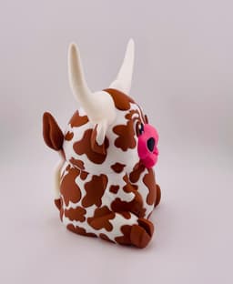 Texas Longhorn Cow Sitting 3d model