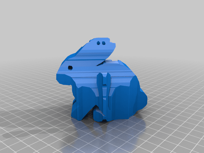 cat, bunny and bat 3 sided figure 3d model