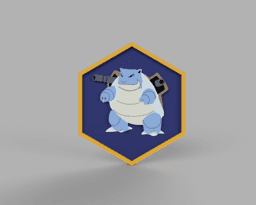 Blastoise Pokemon PokeCoin STL 3d model