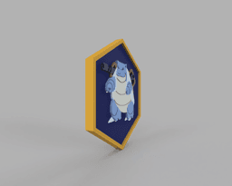 Blastoise Pokemon PokeCoin STL 3d model